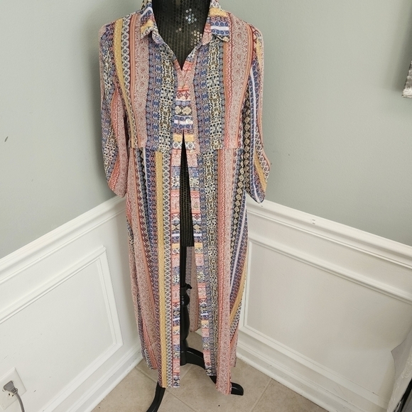 HOPE Springs duster/ maxi dress button down size small - Picture 14 of 15